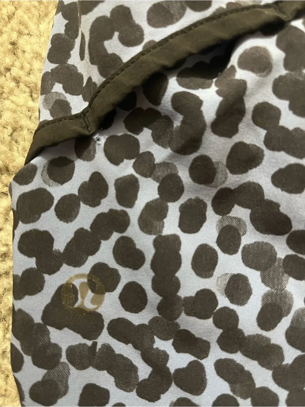 lululemon athletica Blue Leopard Print Athletic Shorts with Black Waistband